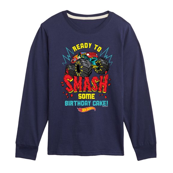 Hot Wheels - Ready To Smash Cake - Toddler And Youth Long Sleeve Graphic T-Shirt