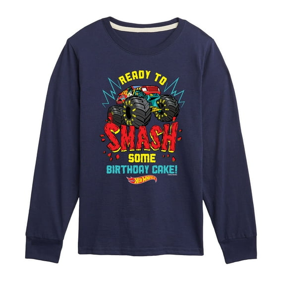 Hot Wheels - Ready To Smash Cake - Toddler And Youth Long Sleeve Graphic T-Shirt