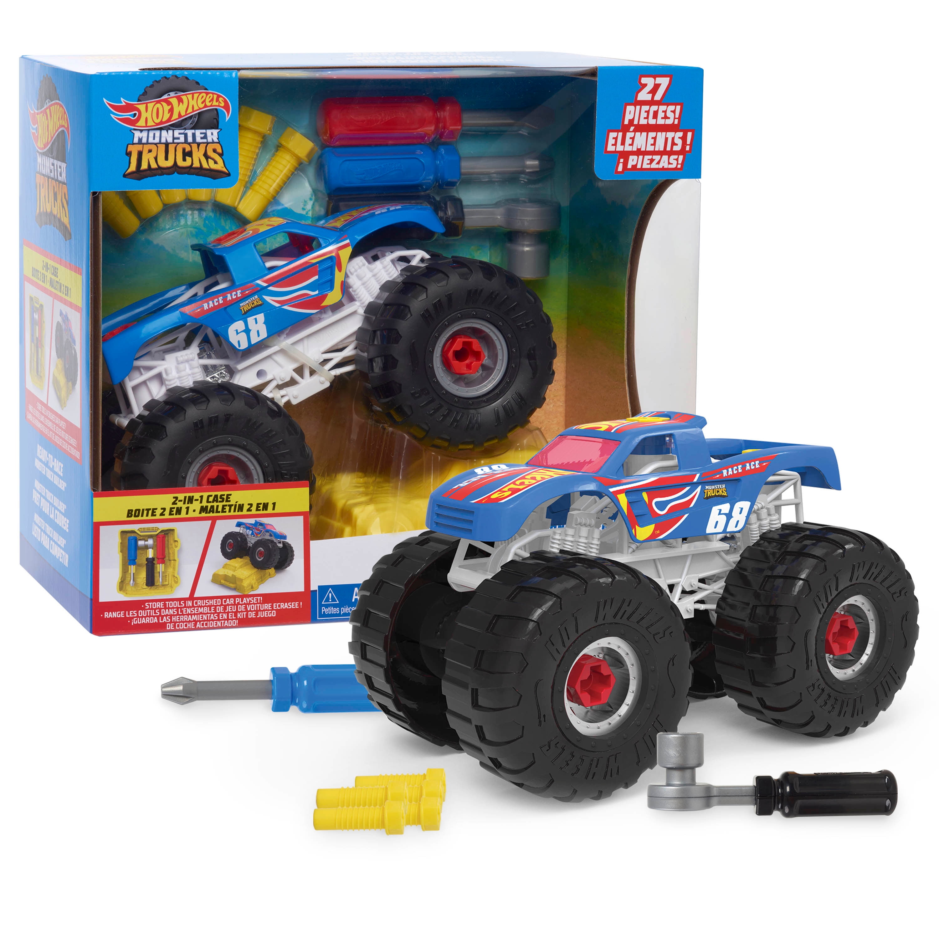 Circuit Hot Wheels Monster Trucks Volcan Crash avec 2 voitures