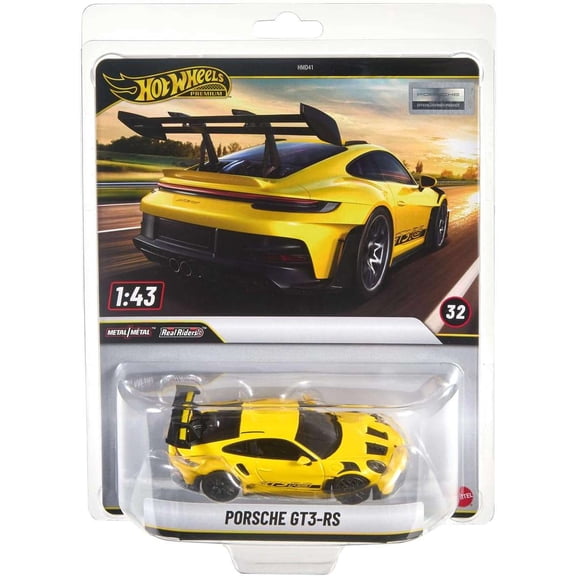 Hot Wheels Real Riders Porsche 911 GT3 RS Die Cast Car (Yellow)