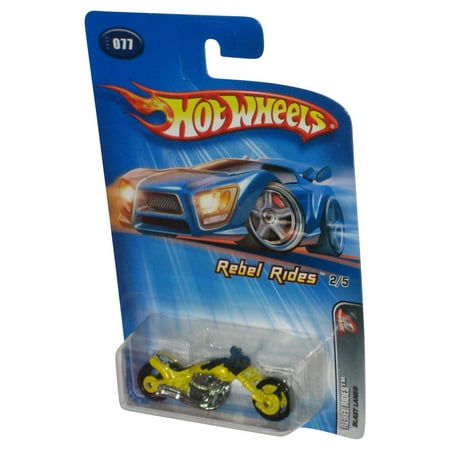 Hot Wheels Rebel Rides 2/5 (2005) Yellow Blast Lane Toy Motorcycle Bike 077