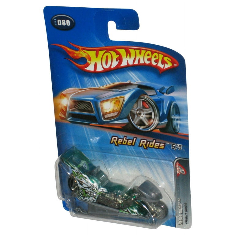 Hot Wheels Rebel Rides 5/5 (2005) Green Fright Bike Motorcycle Toy