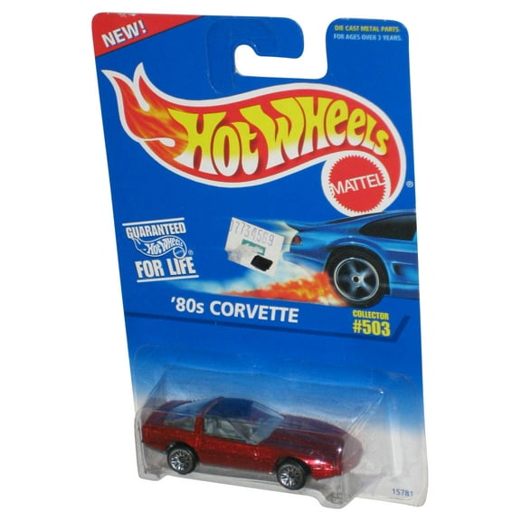 Hot Wheels Red '80s Corvette (1995) Mattel Collectors Toy Car #503 - (Wire Spoke Wheels)