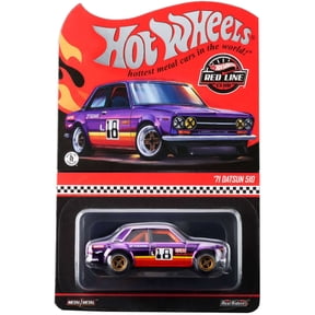 Hot Wheels RLC '71 Datsun 510, Spectraflame Purple, 1:64 Scale Die-Cast Metal Car with Opening Hood, Real Riders Gold Wheels, Exclusive Collectible