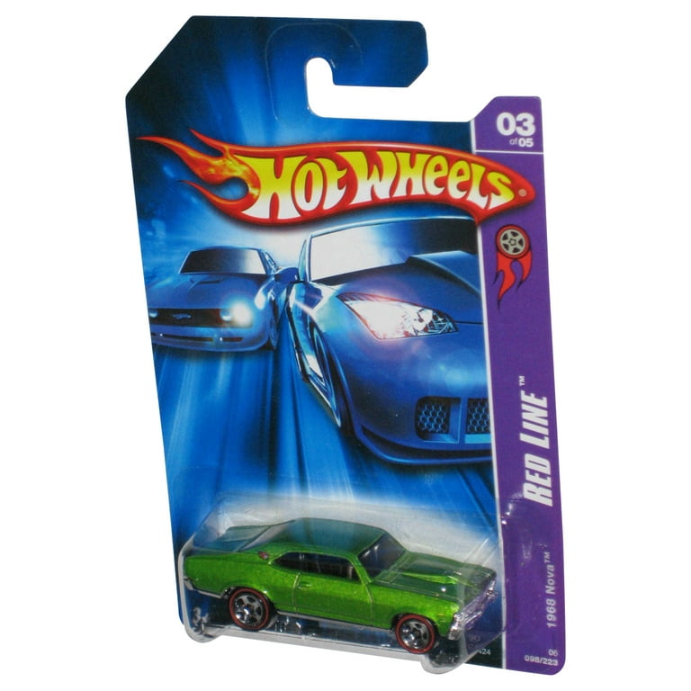 Hot Wheels Red Line Green 3/5 Green 1968 Nova Die-Cast Toy Car 098