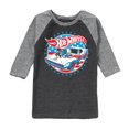 thumbnail image 1 of Hot Wheels - Red, White and Blue Car Muscle - Toddler And Youth Raglan Graphic T-Shirt, 1 of 6