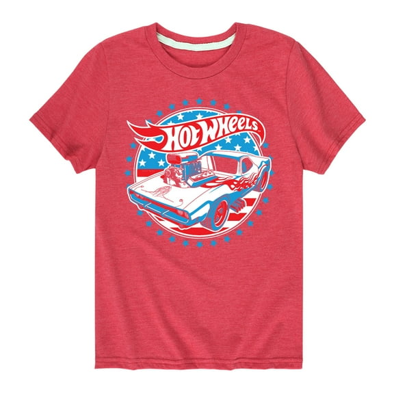 Hot Wheels - Red, White and Blue Muscle Car - Toddler And Youth Short Sleeve Graphic T-Shirt