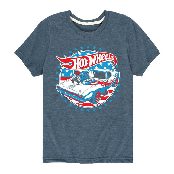 Hot Wheels - Red, White and Blue Muscle Car - Toddler And Youth Short Sleeve Graphic T-Shirt