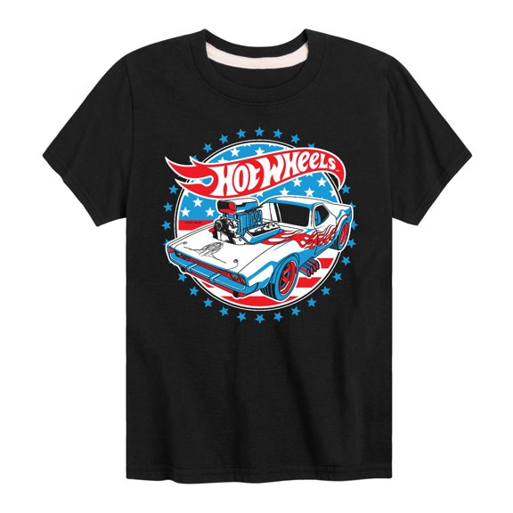 Hot Wheels - Red, White and Blue Muscle Car - Toddler And Youth Short Sleeve Graphic T-Shirt