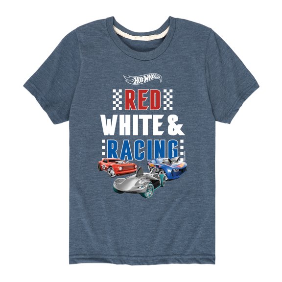 Hot Wheels - Red, White, and Racing  - Toddler And Youth Short Sleeve Graphic T-Shirt