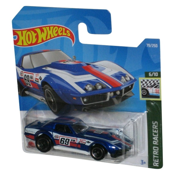 Hot Wheels Retro Racers 6/10 (2021) Blue '69 Copo Corvette Car 79/250 - (Short Card)