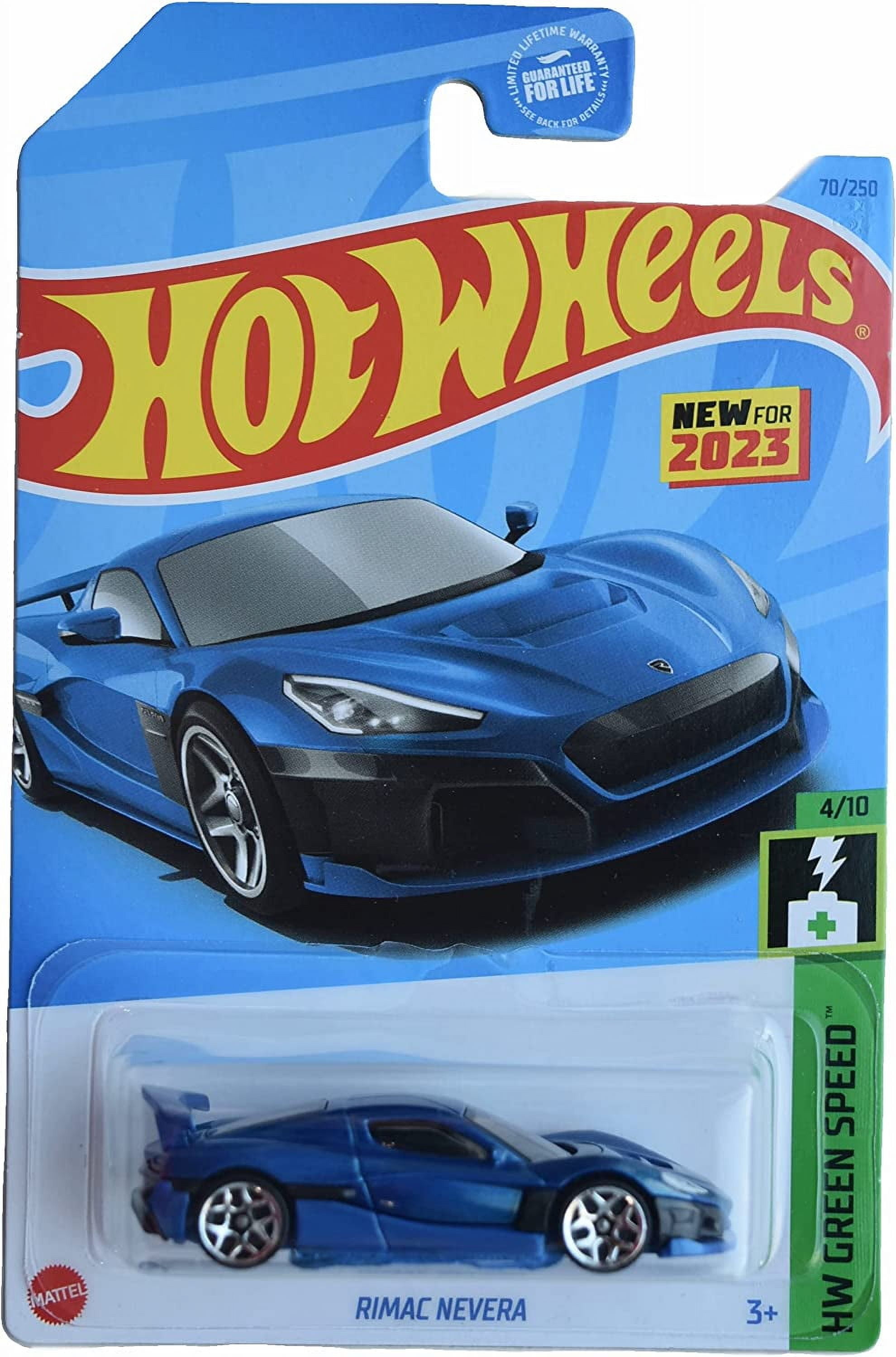Hot Wheels Rimac Nevera, Blue 2023 HW Green Speed Toy Car, Metal