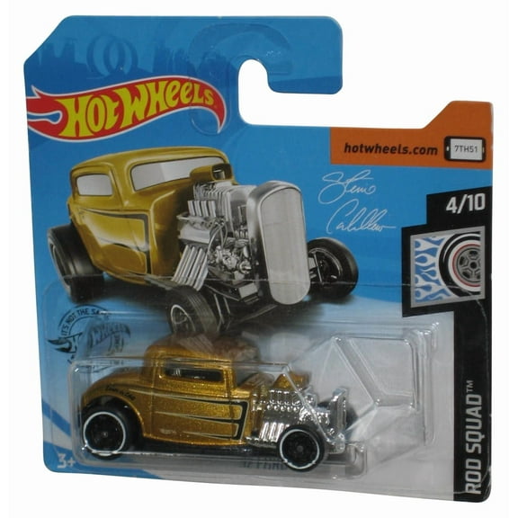 Hot Wheels Rod Squad 4/10 (2018) Gold '32 Ford Toy Car 105/250 - (Short Card)