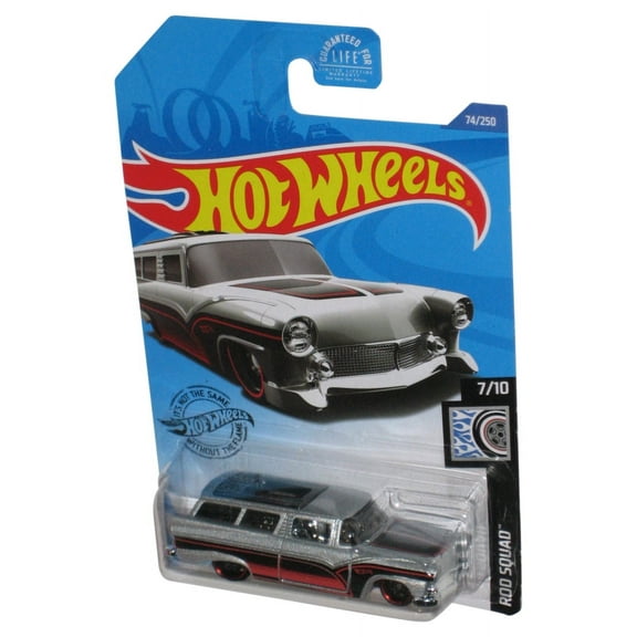 Hot Wheels Rod Squad 7/10 (2017) Silver & Red 8 Crate Toy Car 74/250