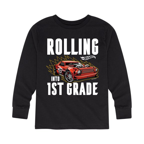 Hot Wheels - Rolling Into 1st Grade - Youth Long Sleeve Graphic T-Shirt