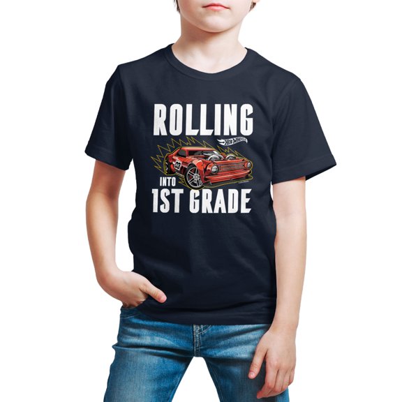 Hot Wheels - Rolling Into 1st Grade - Youth Short Sleeve Graphic T-Shirt