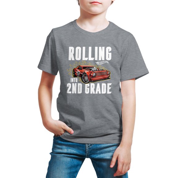 Hot Wheels - Rolling Into 2nd Grade - Youth Short Sleeve Graphic T-Shirt