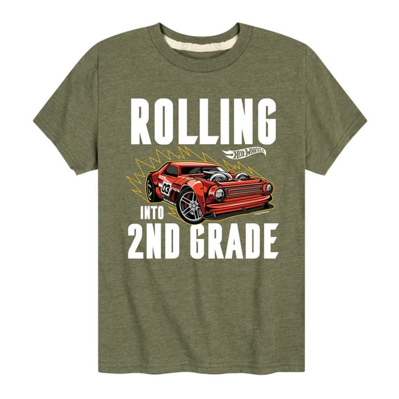 Hot Wheels - Rolling Into 2nd Grade - Youth Short Sleeve Graphic T-Shirt