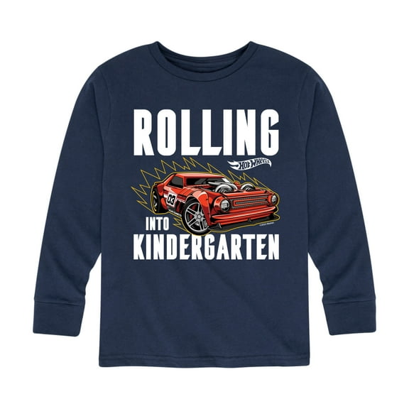 Hot Wheels - Rolling Into Kindergarten - Youth Long Sleeve Graphic T-Shirt