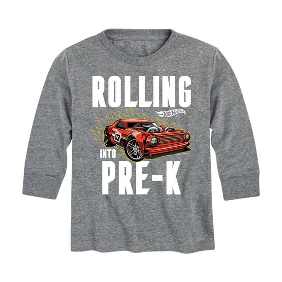 Hot Wheels - Rolling Into Pre K - Youth Long Sleeve Graphic T-Shirt