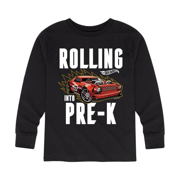 Hot Wheels - Rolling Into Pre K - Youth Long Sleeve Graphic T-Shirt