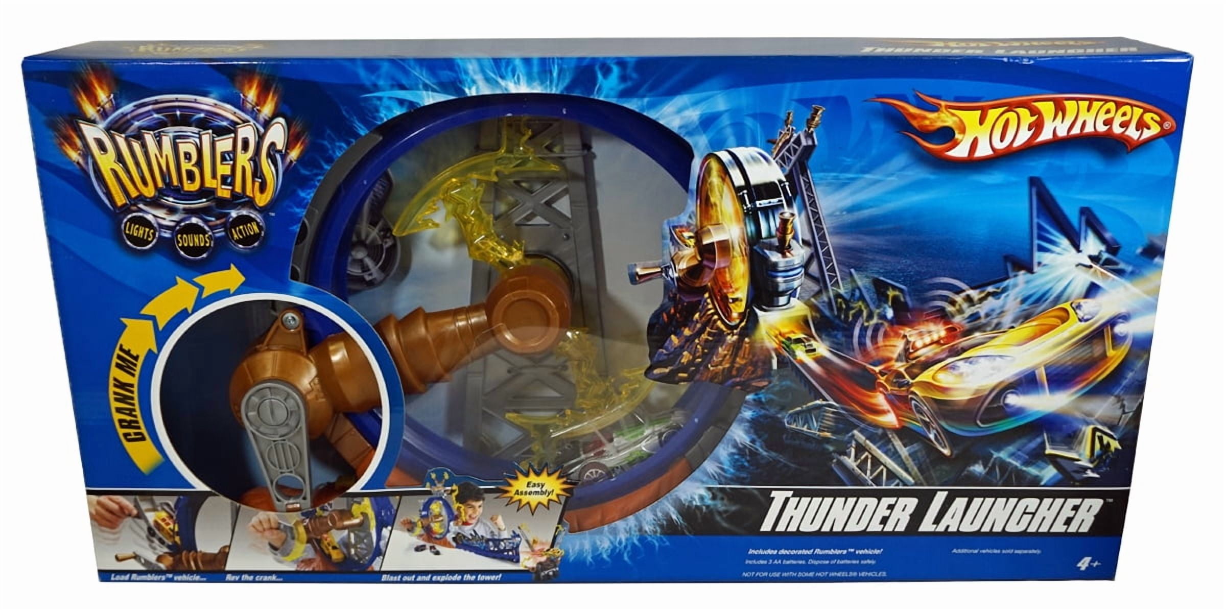 Hot Wheels Rumblers Thunder Launcher - Includes Decorated Rumblers Vehicle