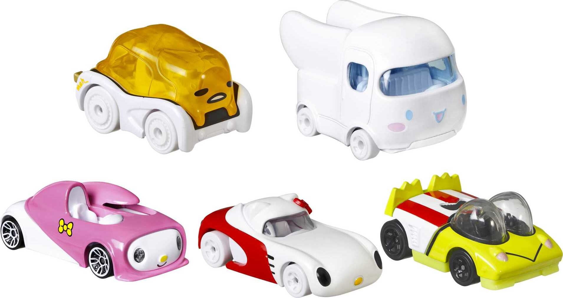 Hot Wheels Sanrio Set of 5 Character Toy Cars, Collectible Vehicles  Including Hello Kitty