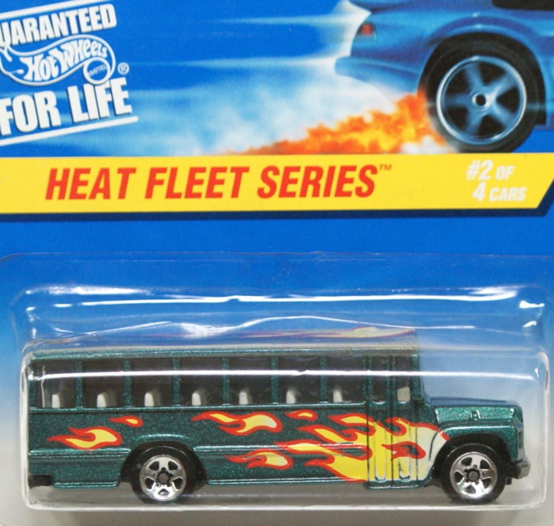 Hot Wheels School Bus 1997 Heat Fleet Series 538 7 Spoke Wheels[toy