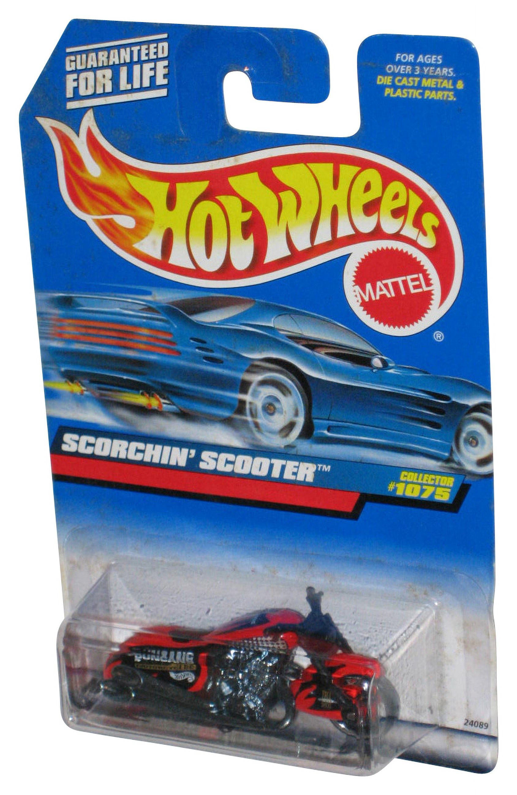 Hot Wheels Scorchin' Scooter (1998) Red Motorcycle Bike Toy #1075 