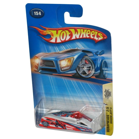 Hot Wheels Scrapheads 2/5 (2004) White Shadow Jet II Toy Car #154
