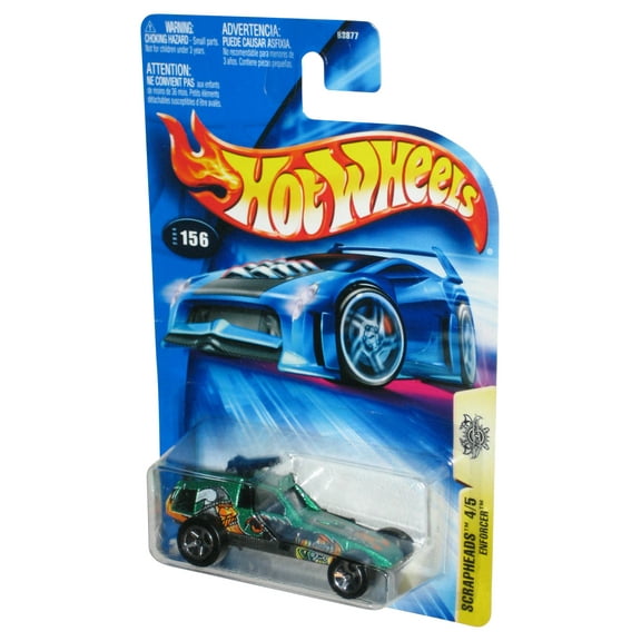 Hot Wheels Scrapheads 4/5 (2004) Mattel Green Enforcer Toy Car #156