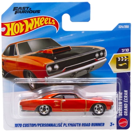 Hot Wheels Screen Time 1970 Custom Plymouth Road Runner Diecast Car