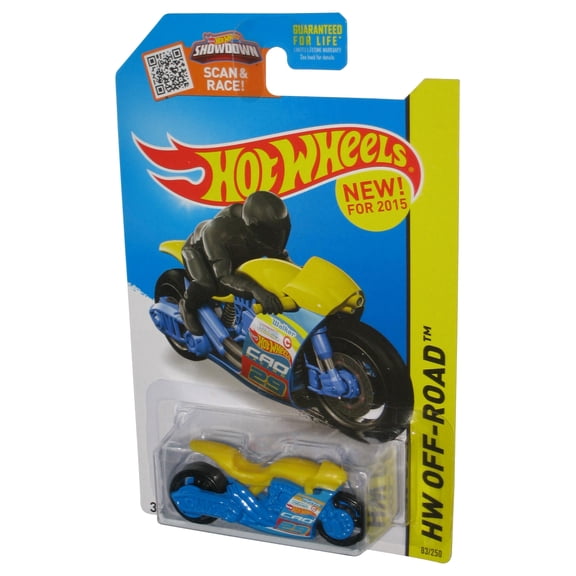 Hot Wheels Showdown HW Off-Road (2015) Street Stealth Yellow & Blue Toy Bike 83/250