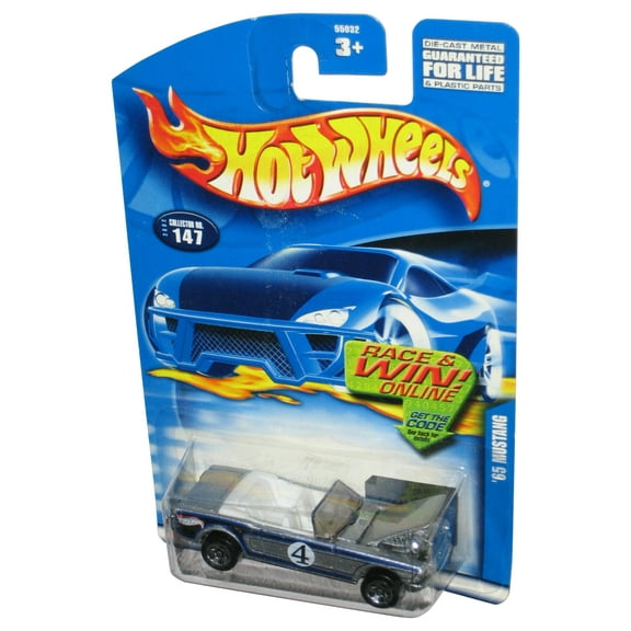 Hot Wheels Silver '65 Mustang (2002) Mattel Toy Car #147