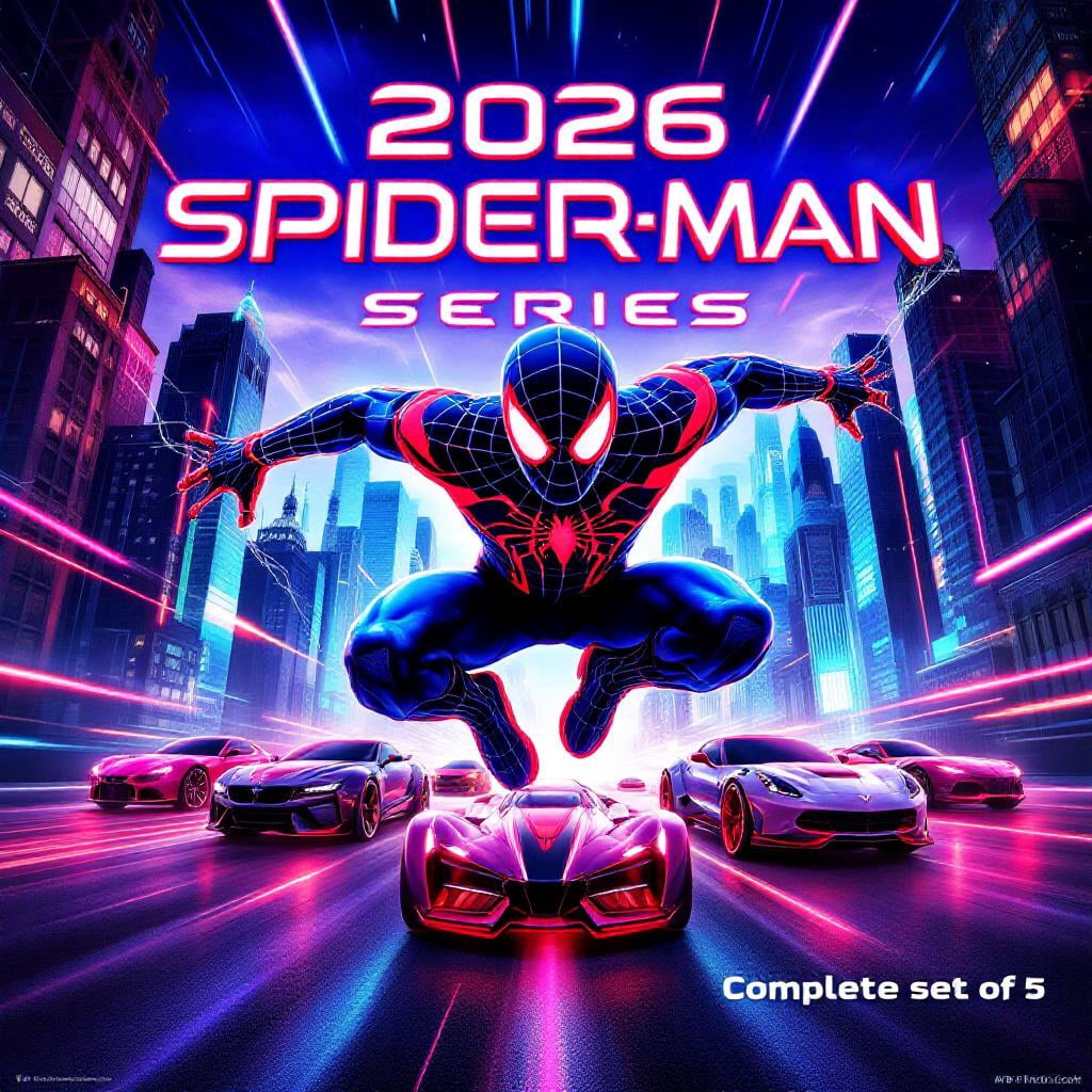 Hot Wheels Silver Series Spider-Man Complete Set of 5 (2026) - Limited Edition