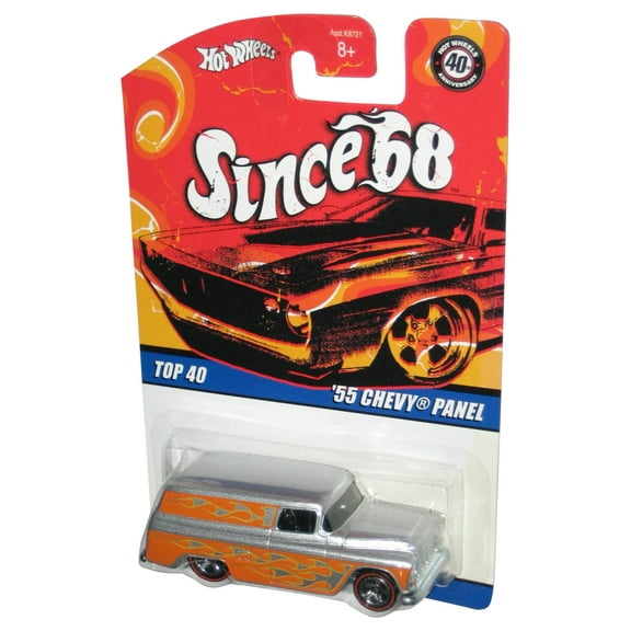 Hot Wheels Since 68 Top 40 (2007) Silver & Orange '55 Chevy Panel Toy Car #8/40