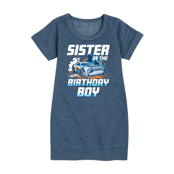 Hot Wheels - Sister Of Birthday Boy - Toddler And Youth Girls Fleece Dress