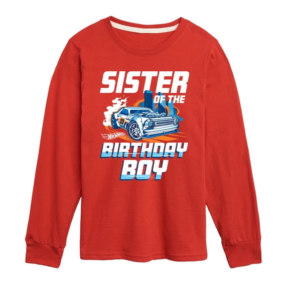Hot Wheels - Sister Of Birthday Boy - Toddler And Youth Long Sleeve Graphic T-Shirt