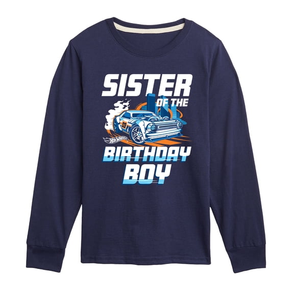 Hot Wheels - Sister Of Birthday Boy - Toddler And Youth Long Sleeve Graphic T-Shirt