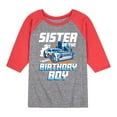 thumbnail image 1 of Hot Wheels - Sister Of Birthday Boy - Toddler And Youth Raglan Graphic T-Shirt, 1 of 1