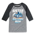thumbnail image 1 of Hot Wheels - Sister Of Birthday Boy - Toddler And Youth Raglan Graphic T-Shirt, 1 of 3