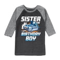 thumbnail image 1 of Hot Wheels - Sister Of Birthday Boy - Toddler And Youth Raglan Graphic T-Shirt, 1 of 1