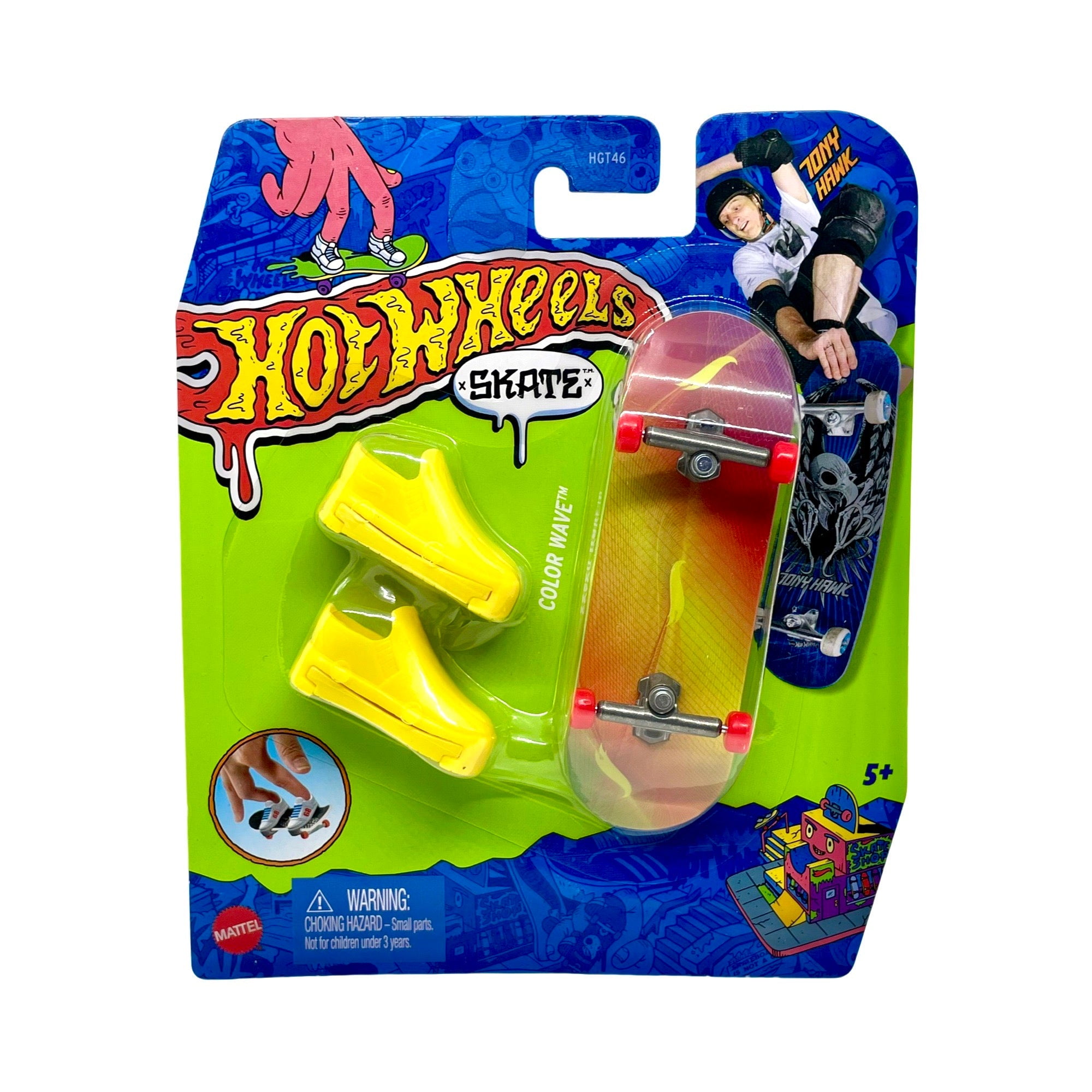Hot Wheels Skate Color Wave Tony Hawk Fingerboard & Shoes