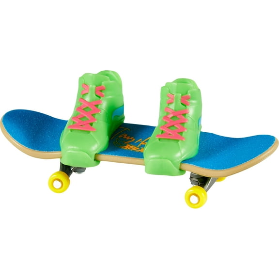 Hot Wheels Skate Neon Bones Tony Hawk Fingerboard and Removable Skate Shoes