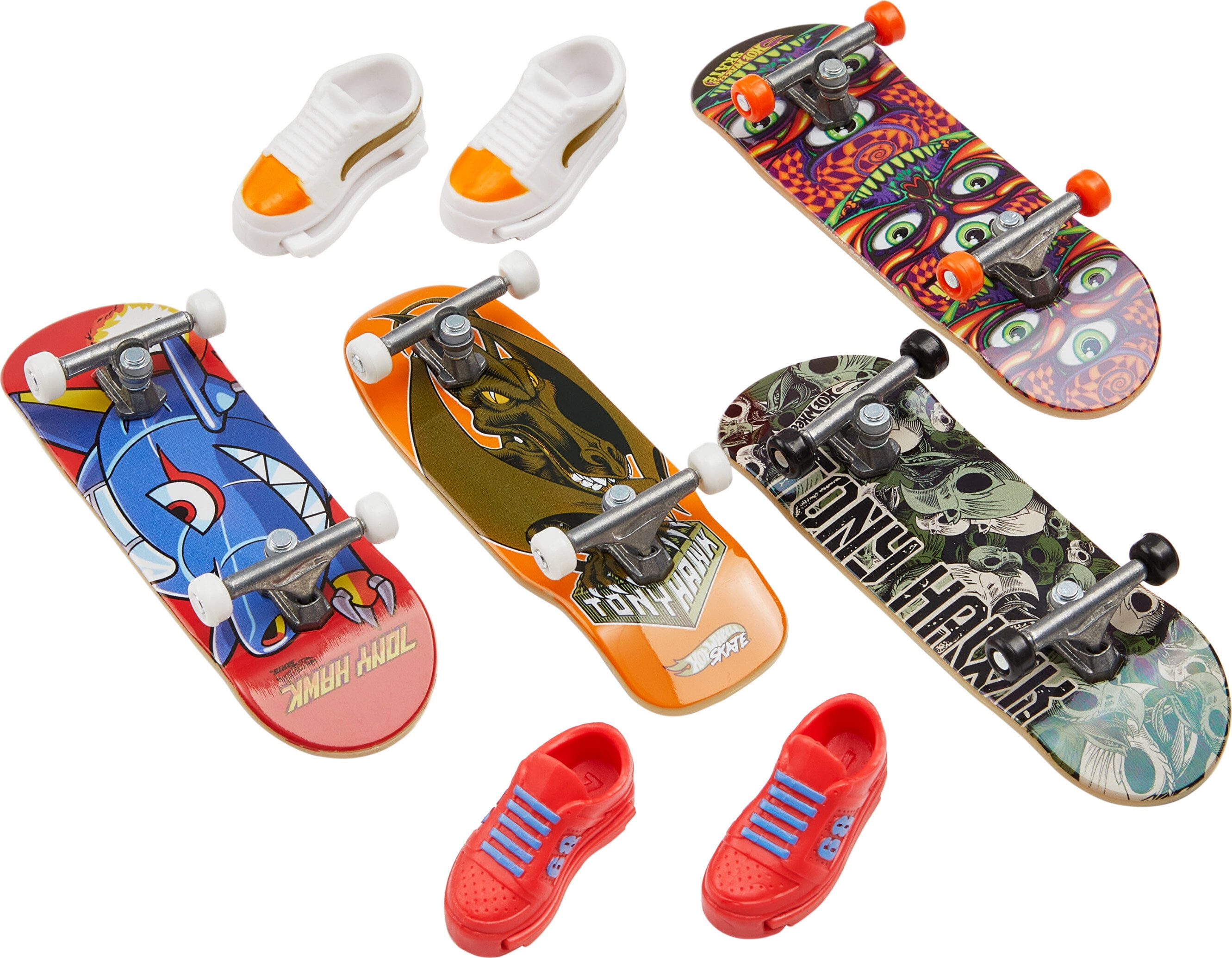 Skate Dedo Hotwheels Pack 4 Fingerboards & Shoes - Hgt84