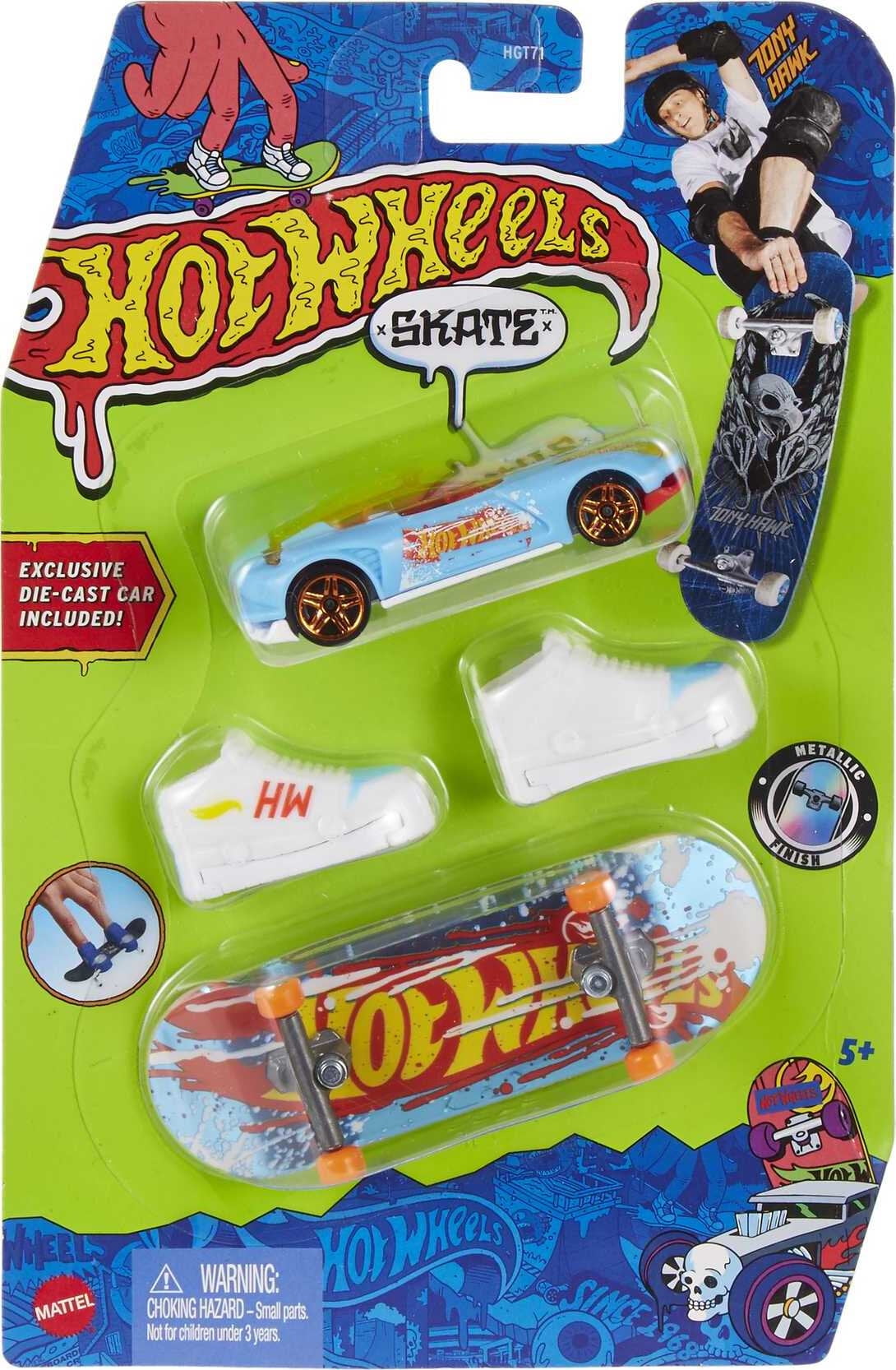 Hot Wheels Skate Tony Hawk Fingerboard & Skate Shoes, Toy for Kids (Styles  May Vary)