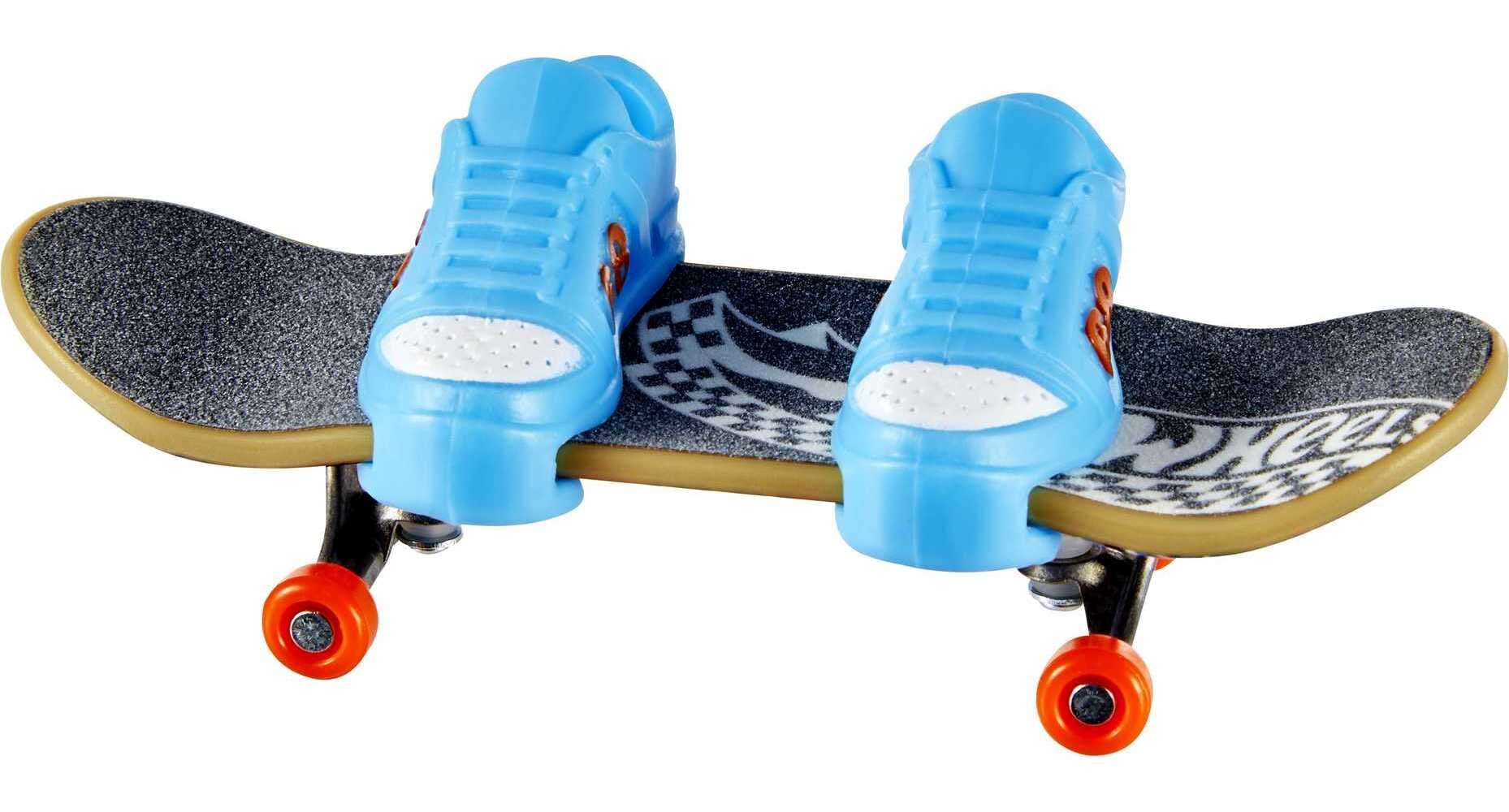 Hot Wheels Skateboard Skate de Dedo com Tênis Preto - Mattel