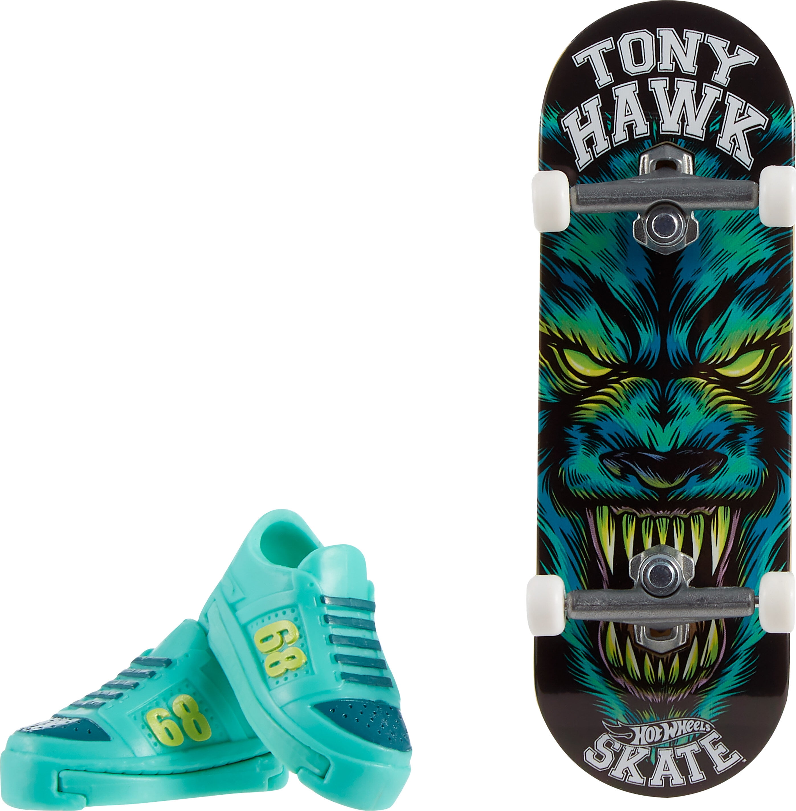 Hot Wheels Skate Tony Hawk Set – 4 Boards + 2 Paar Skateschuhe – Für Finger-Skating & Stunts