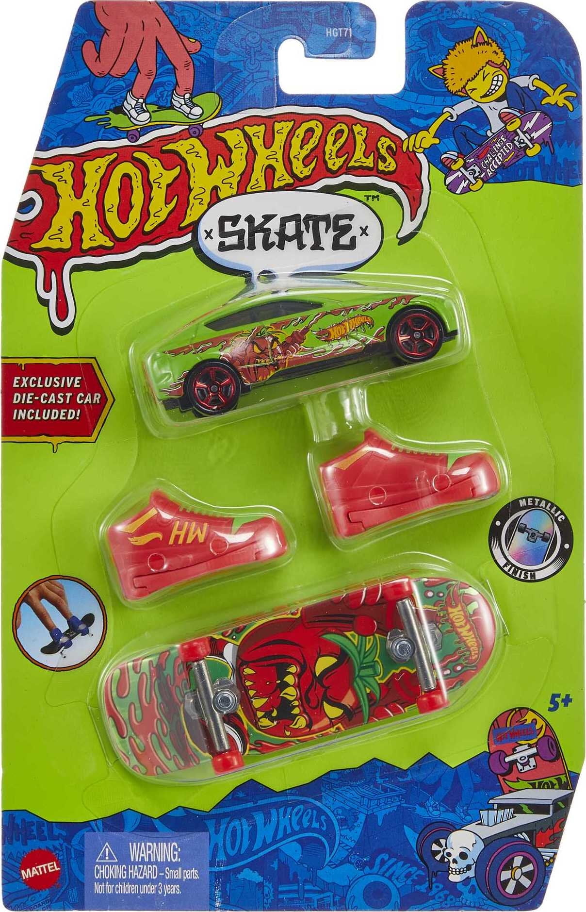 Hot Wheels Skate Tony Hawk Shifter Shrieking Havoc Fingerboard, Hi-Beam Toy  Car & Skate Shoes 