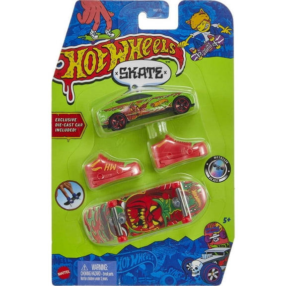 Hot Wheels Skate Tony Hawk Shifter Neon #1 Fingerboards, Future Race Car Toy Car & Skate Shoes, 0.26 lbs